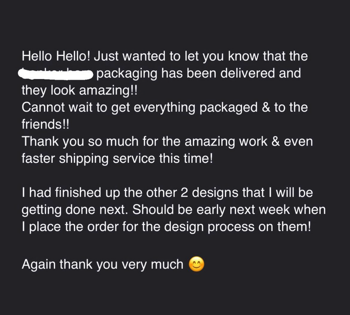 Client testimonial