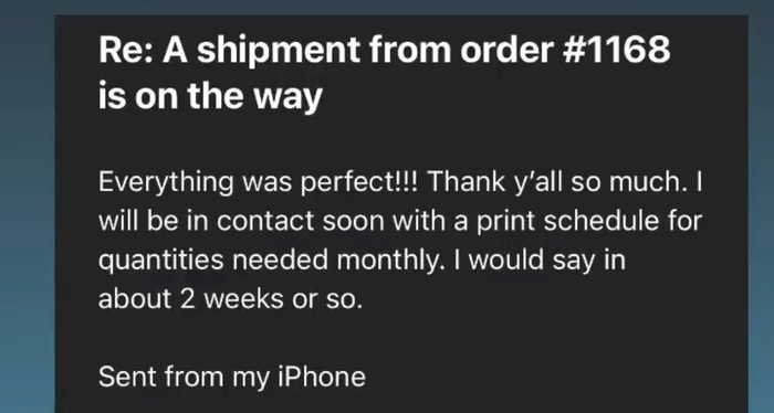 Client testimonial