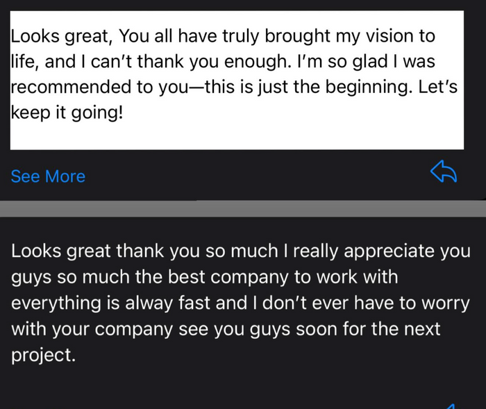 Client testimonial