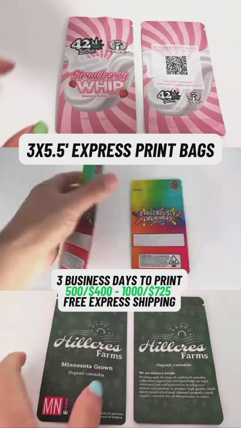 3x5" Express Print Custom Mylar Bags